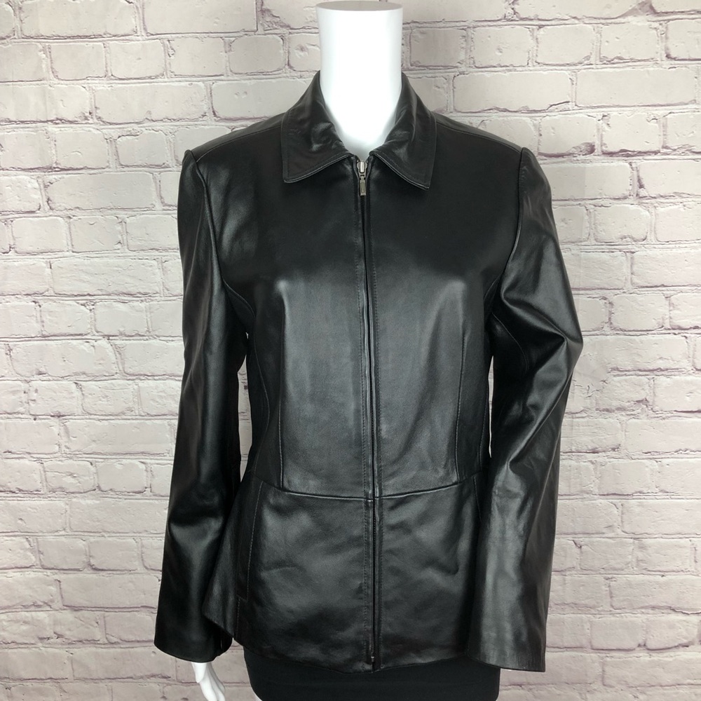 Apt 9 Lambskin Leather Jacket Full Zip